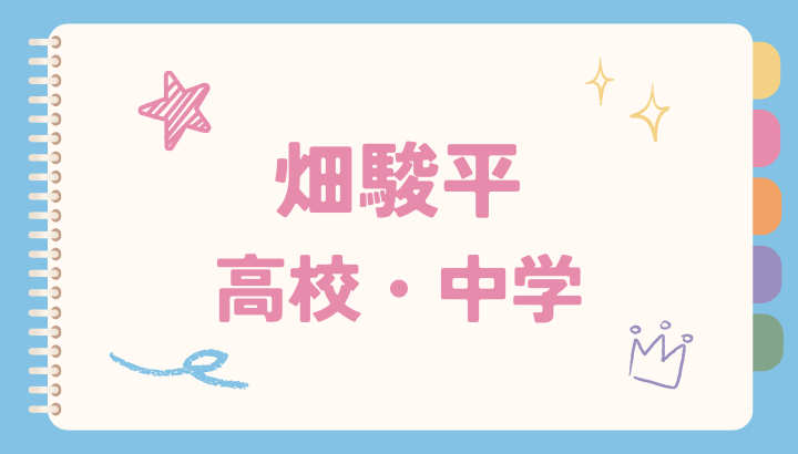 畑駿平,高校,中学校,学歴